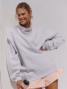 Free People A Cut Above Mock Neck Pullover Sweatshirt